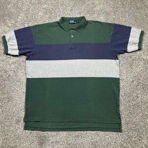 Vintage Polo Ralph Lauren Shirt Size Extra Large Preppy Rugby Stripe‎ Golf Pony